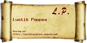 Lustik Poppea névjegykártya